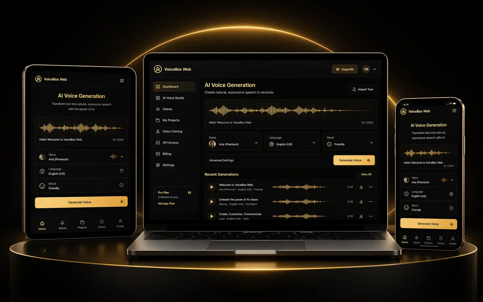 VoiceBox Web版无需下载无需翻墙,支持手机平板电脑多设备在线声音克隆